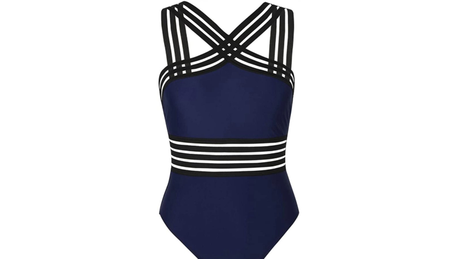 Hilor Women's One Piece Front Crossover Swimsuit