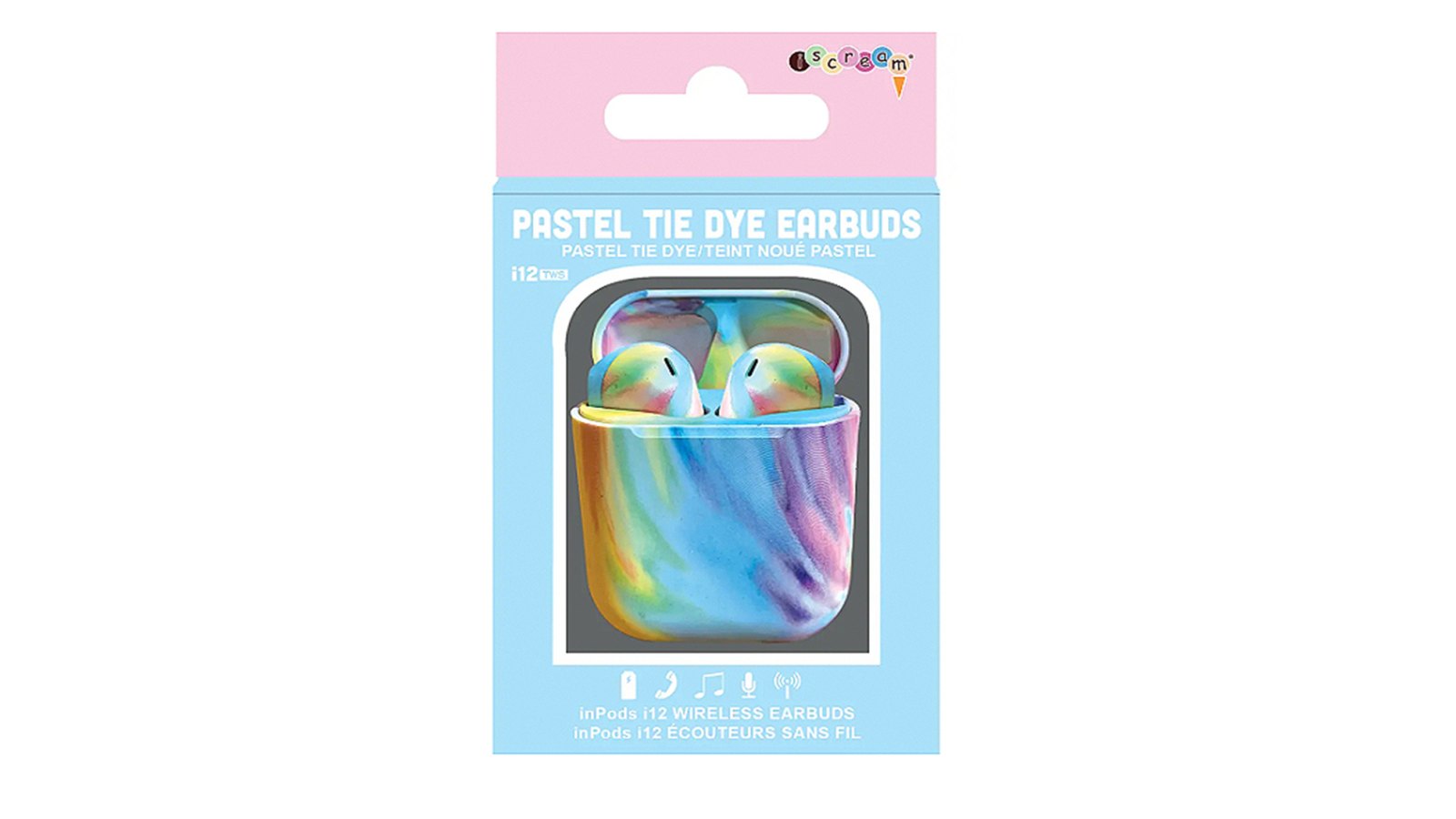 Iscream Pastel Tie Dye Earbuds with Case