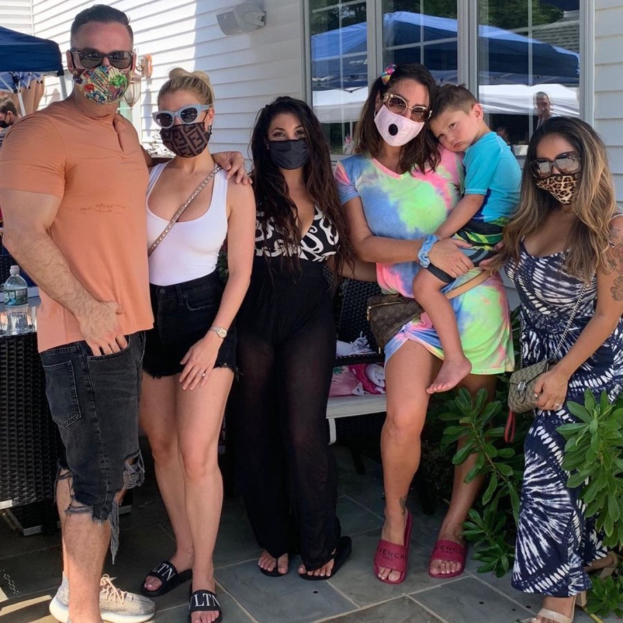 Jersey Shore cast wearing face masks