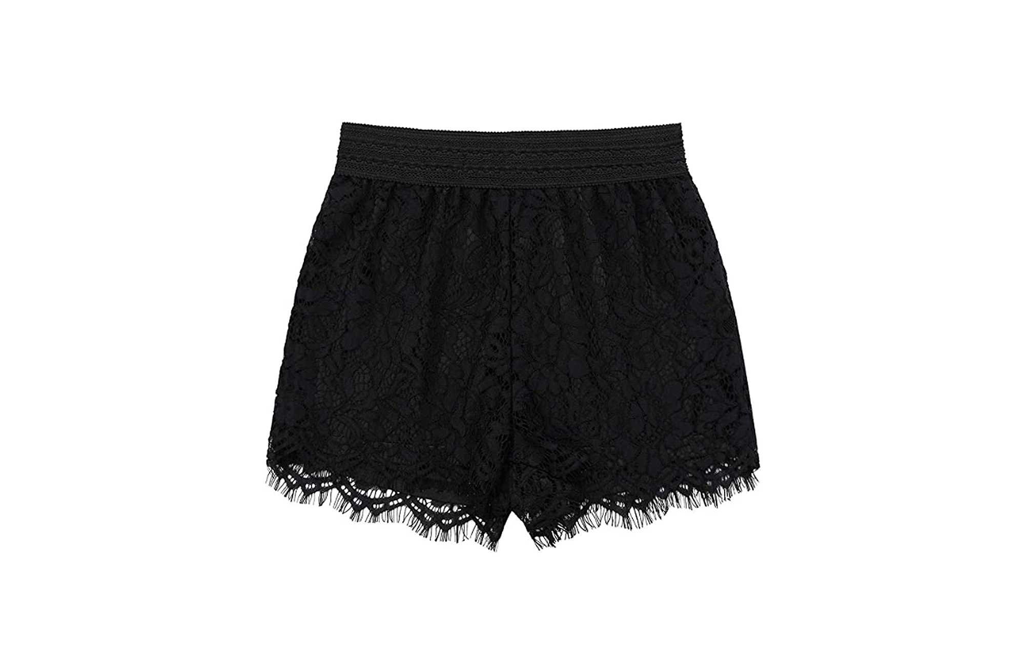 KGYA Women's Sexy Elastic High Waisted Crochet Lace Shorts