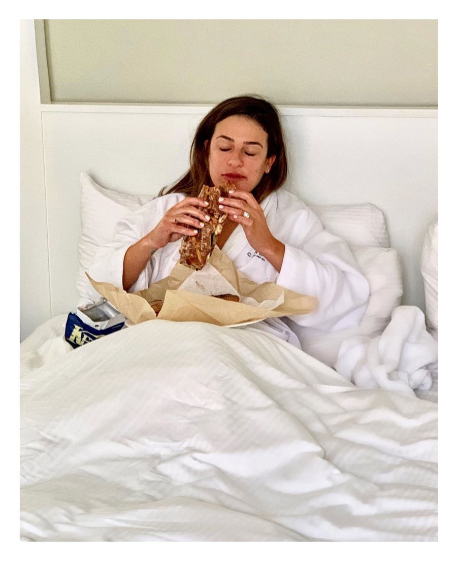Lea Michele Stars Eating in Bed