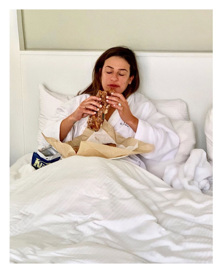 Lea Michele Stars Eating in Bed