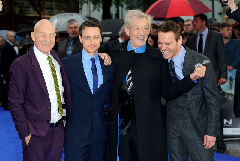 May 2014 X-Men Red Carpet James McAvoy Michael Fassbender Patrick Stewart and Ian McKellen BFF Moments