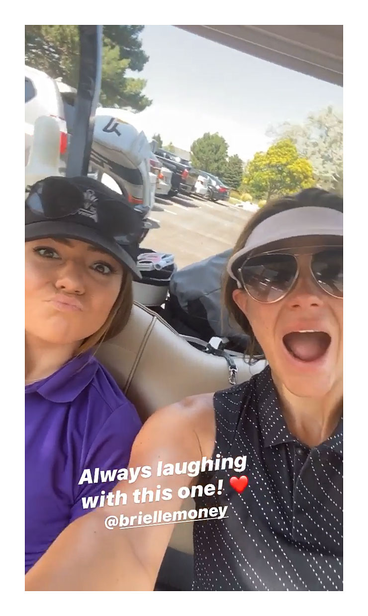Michelle Money and Brielle Golf Cart