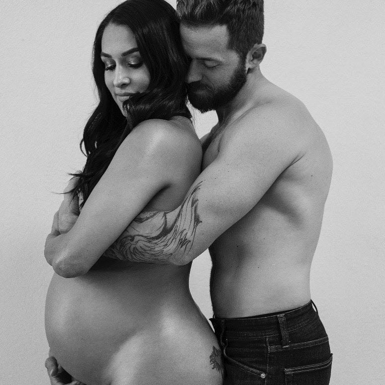 Pregnant Nikki, Brie Bella Pose Nude Ahead of Birth Baby Bump Pics photo