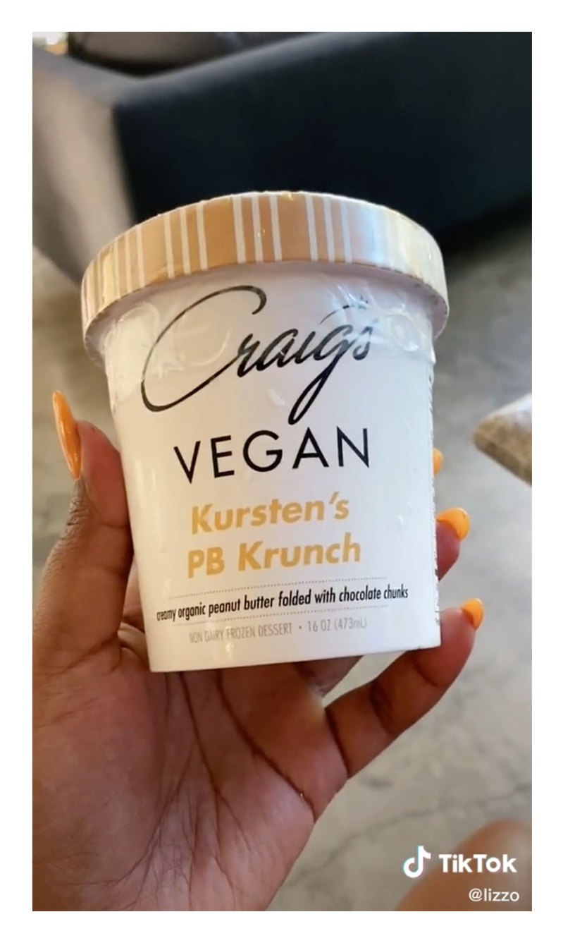 PB Krunch Ice Cream Lizzo Reveals More of Her Favorite Vegan Eats TikTok