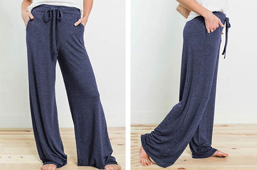SALE Women/'s Gray Drawstring Pant Wide Leg Lounge Wear Loose Leg Pant Boot Cut Pant Ladies Tie Up Pant Fitness Pant Casual Wear Office Wear