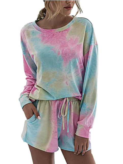 PRETTYGARDEN Women’s Tie Dye Printed Pajamas Set (Multicolor)