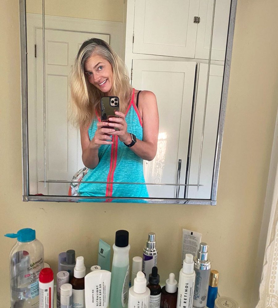 Paulina Porizkova Loves the 'White Streak' in Her 'Quarantine Hair': Pic