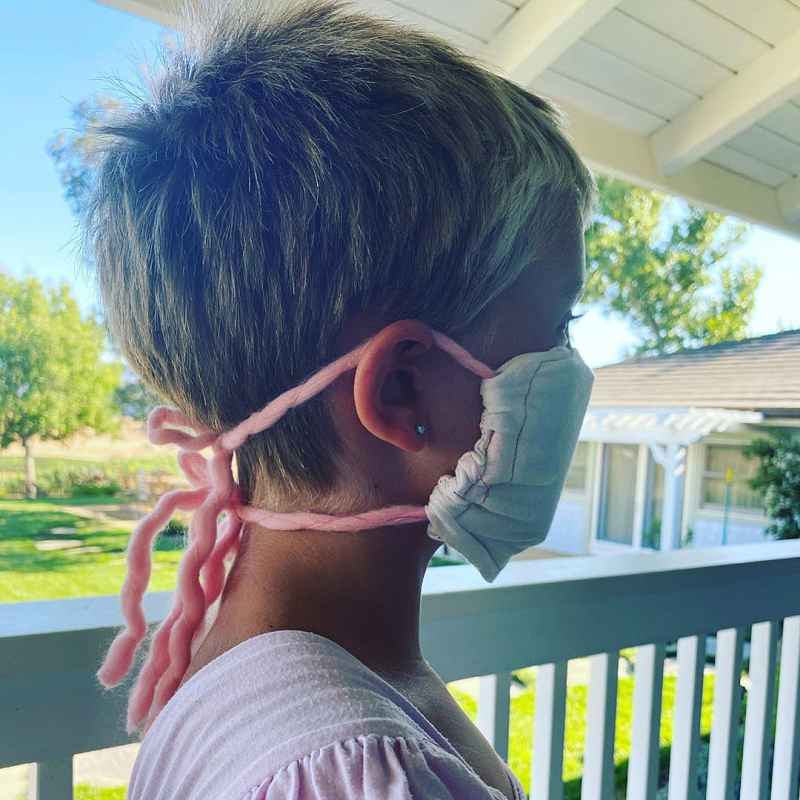 Pinks Daughter Willow Wearing a Face Mask Amid Coronavirus Pandemic