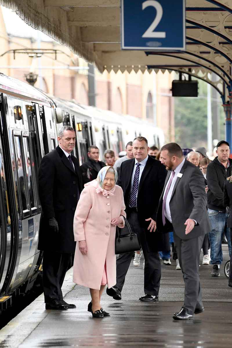 Queen Elizabeth II takes the train
