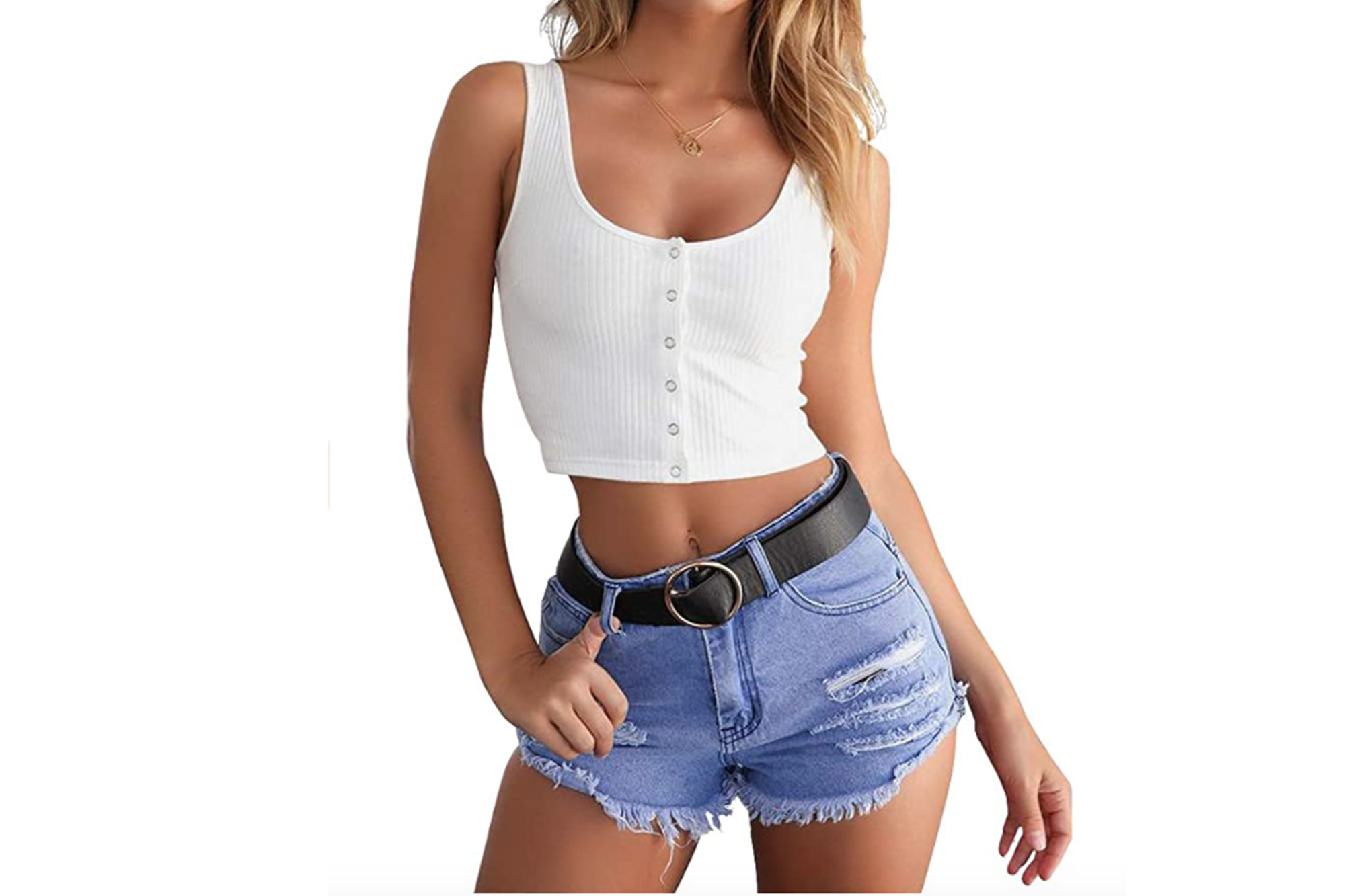 Snailify Women&rsquo;s Button Front Crop Top