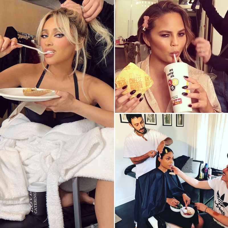 Stars Eating While Getting Ready