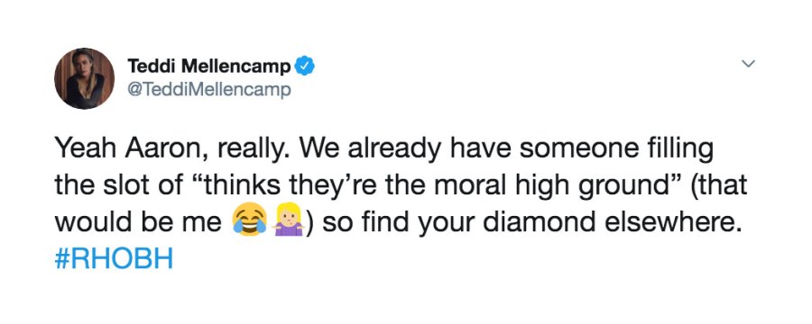 Teddi Mellencamp Twitter 04 Denise Richards Joking Strip Club RHOBH