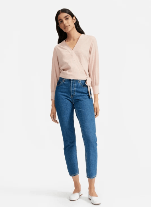 The Washable Silk Wrap Top (Rose)