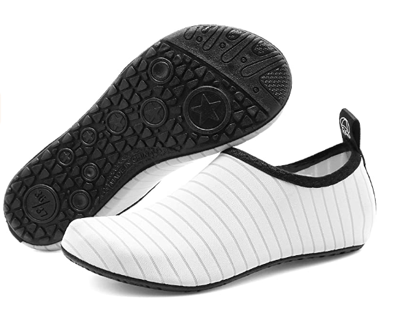 VIFUUR Water Sports Shoes Barefoot Quick-Dry Aqua Yoga Socks (White)