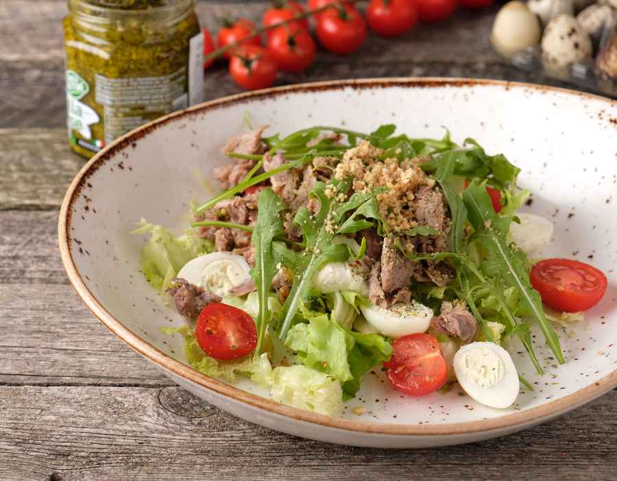 A Salad With Turkey and Vegan Cheese What Kourtney Kardashian Eats Keto Diet