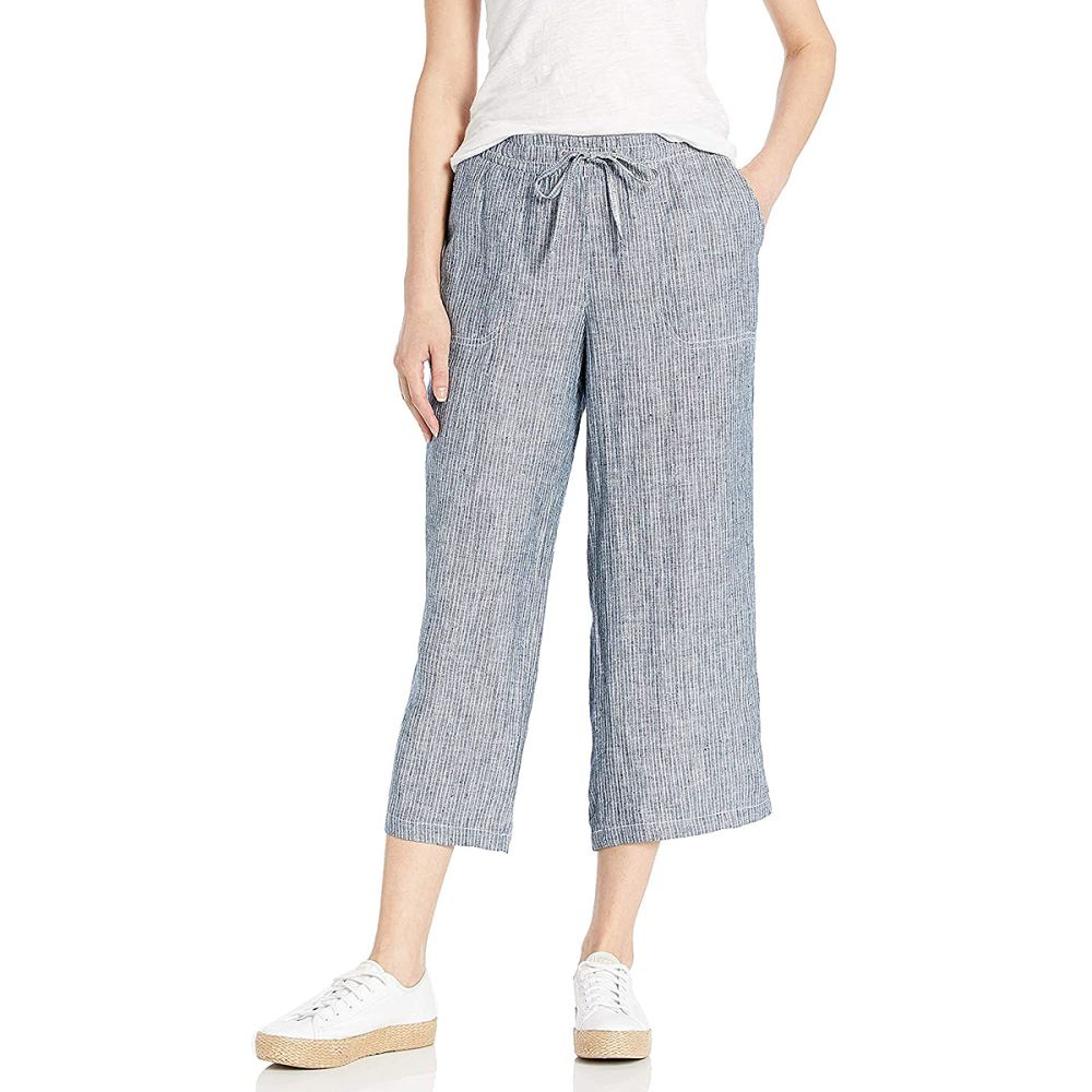 Amazon Essentials Women's Drawstring Linen Crop Pant