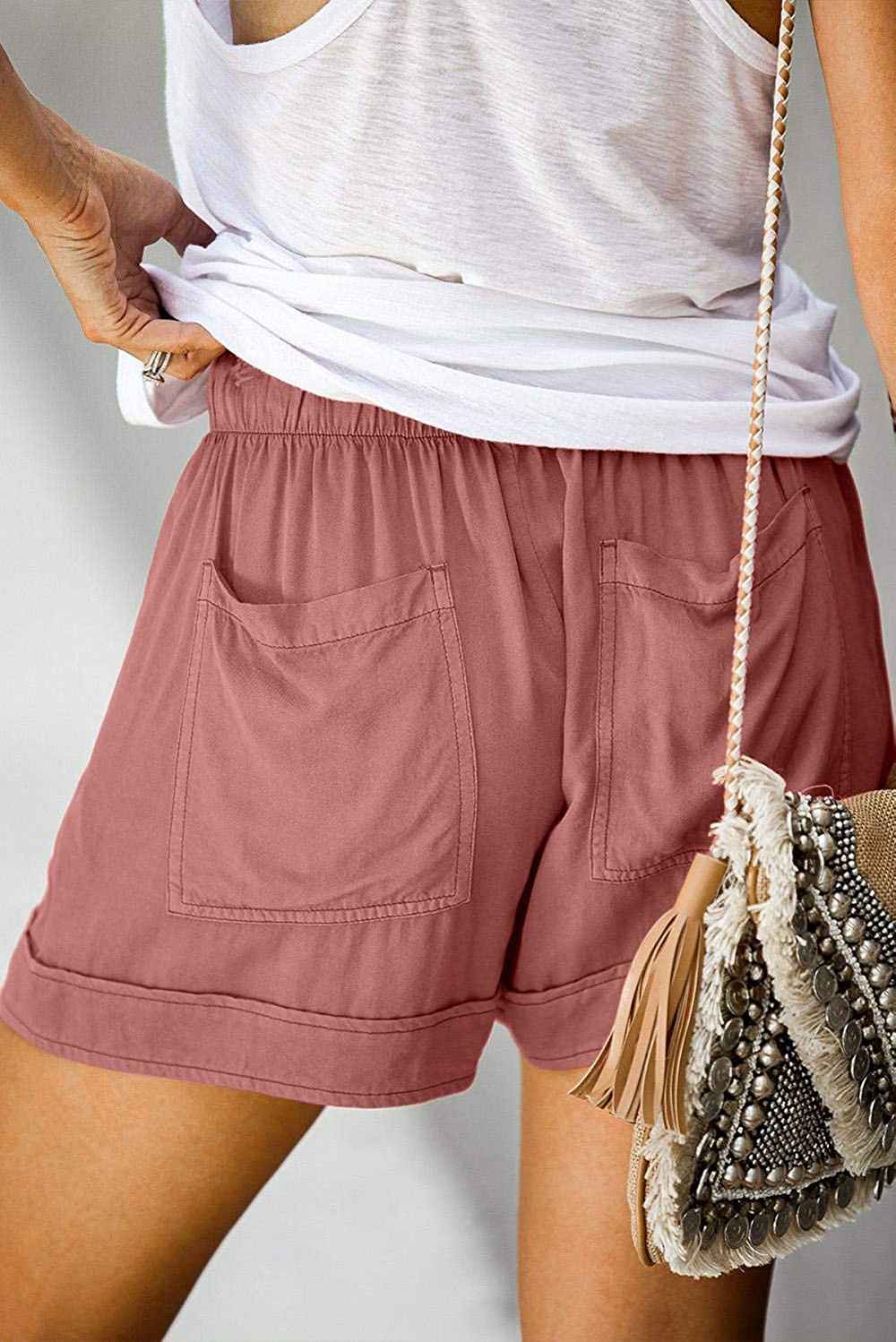 FEKOAFE Comfy Drawstring Casual Elastic Waist Shorts