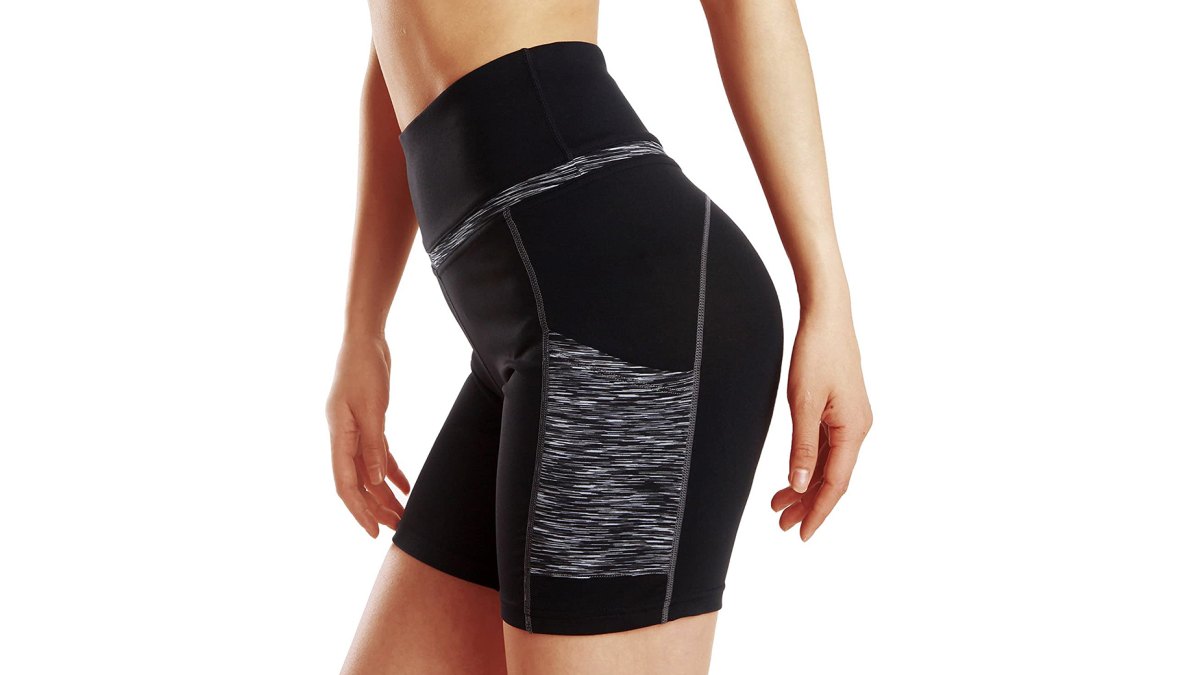 ChinFun High Waist Tummy Control Yoga Shorts With Side Pockets