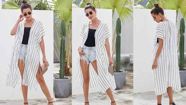 GOSOPIN Beach Print Kimono Cover Up