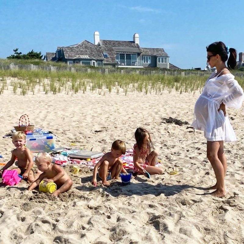 Hilaria Baldwin beach with kids