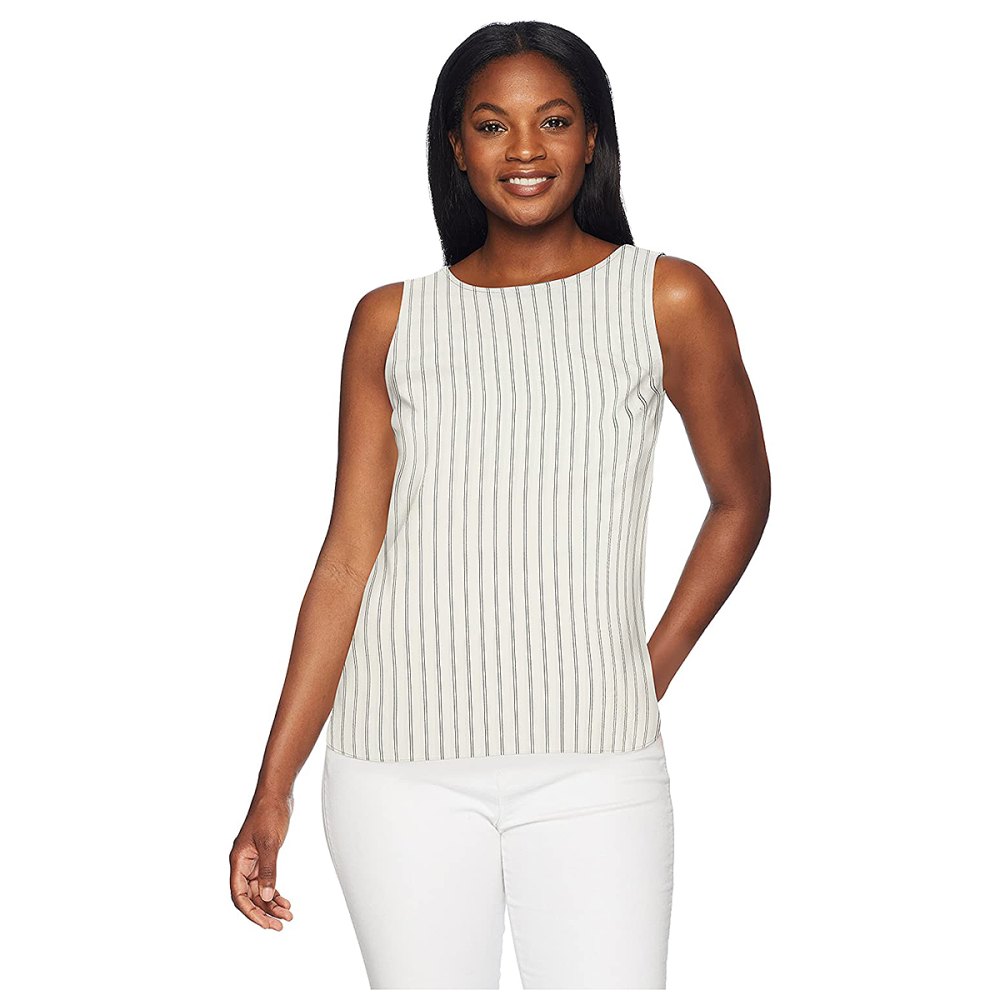 Lark & Ro Standard Sleeveless Layering Tank Top: Crew and V-Neck