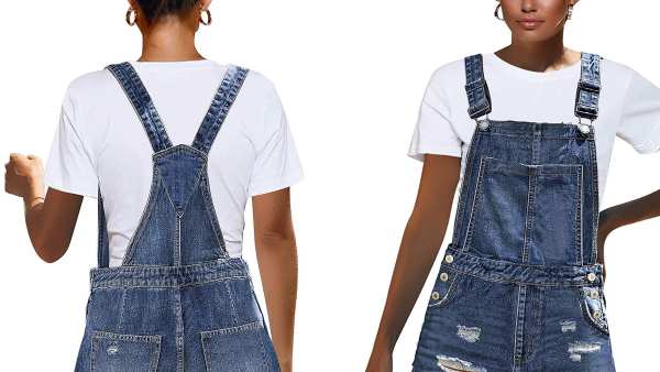 Luvamia Ripped Short Overalls