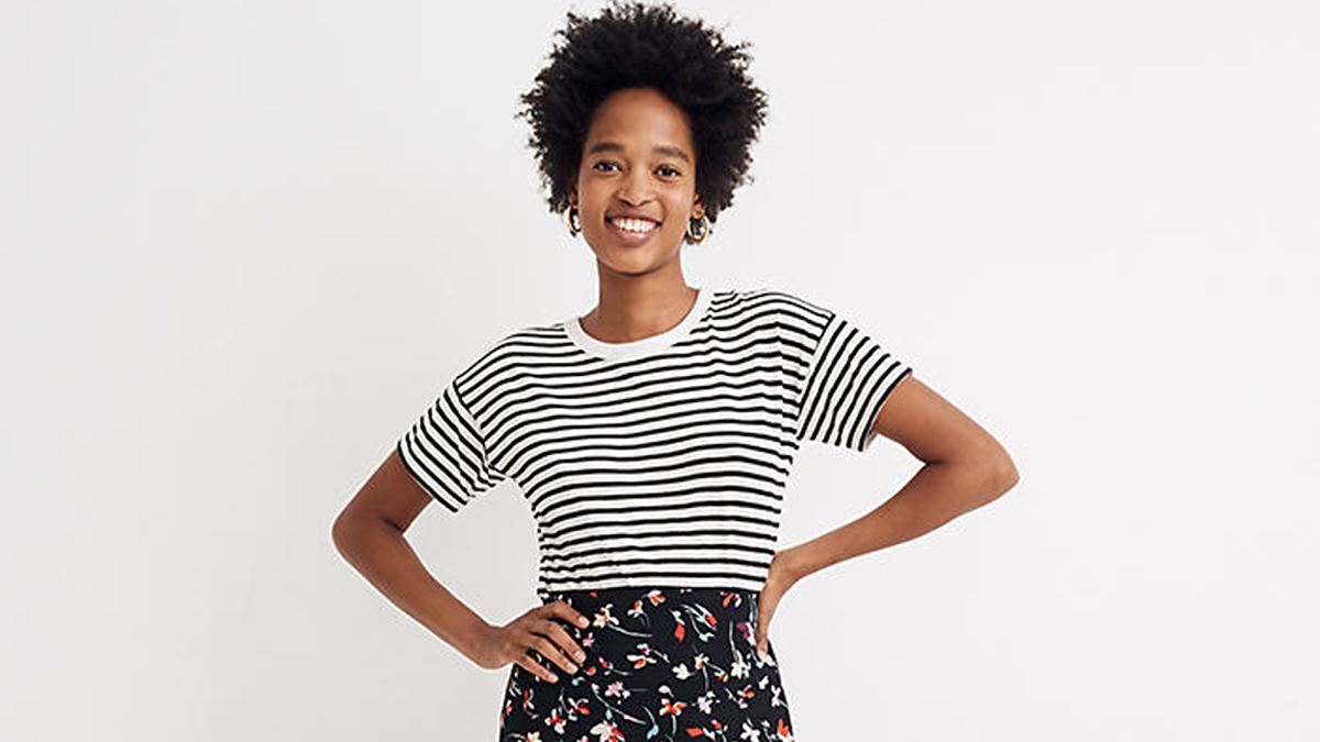 Midi Slip Skirt in Drifting Flowers