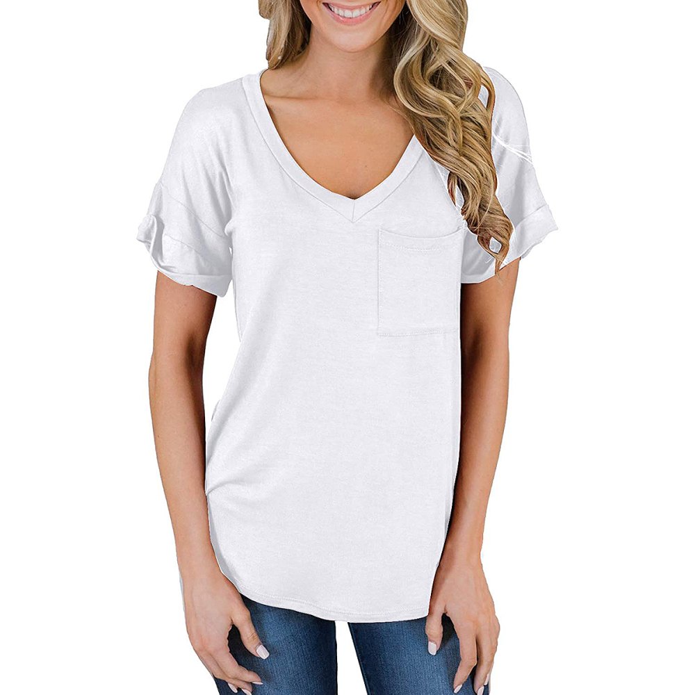 MIHOLL Short Sleeve V-Neck Tee