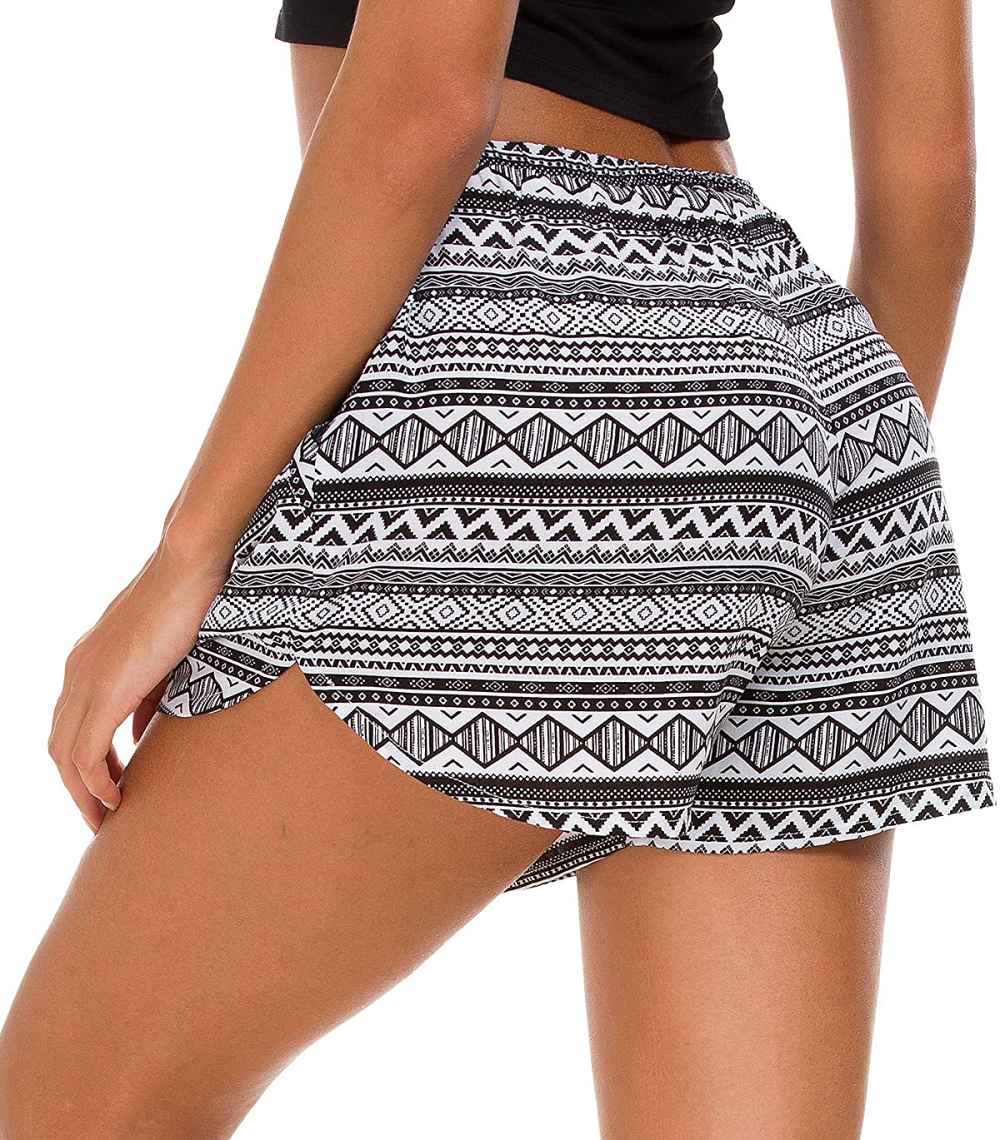 Urban CoCo Elastic Waist Boho Print Shorts