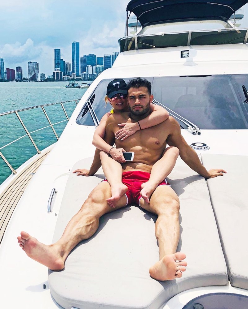 Britney Spears and Sam Asghari Relationship Timeline Cuddling While Boating