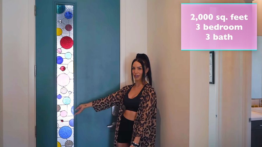 Stained Glass Front Door Scheana Shay Gives a Tour of Her Palm Springs Home