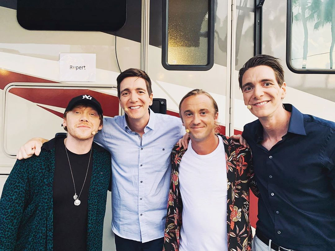 Rupert Grint Oliver Phelps Tom Fenton and James Phelps Harry Potter Stars Reunite Over the Years