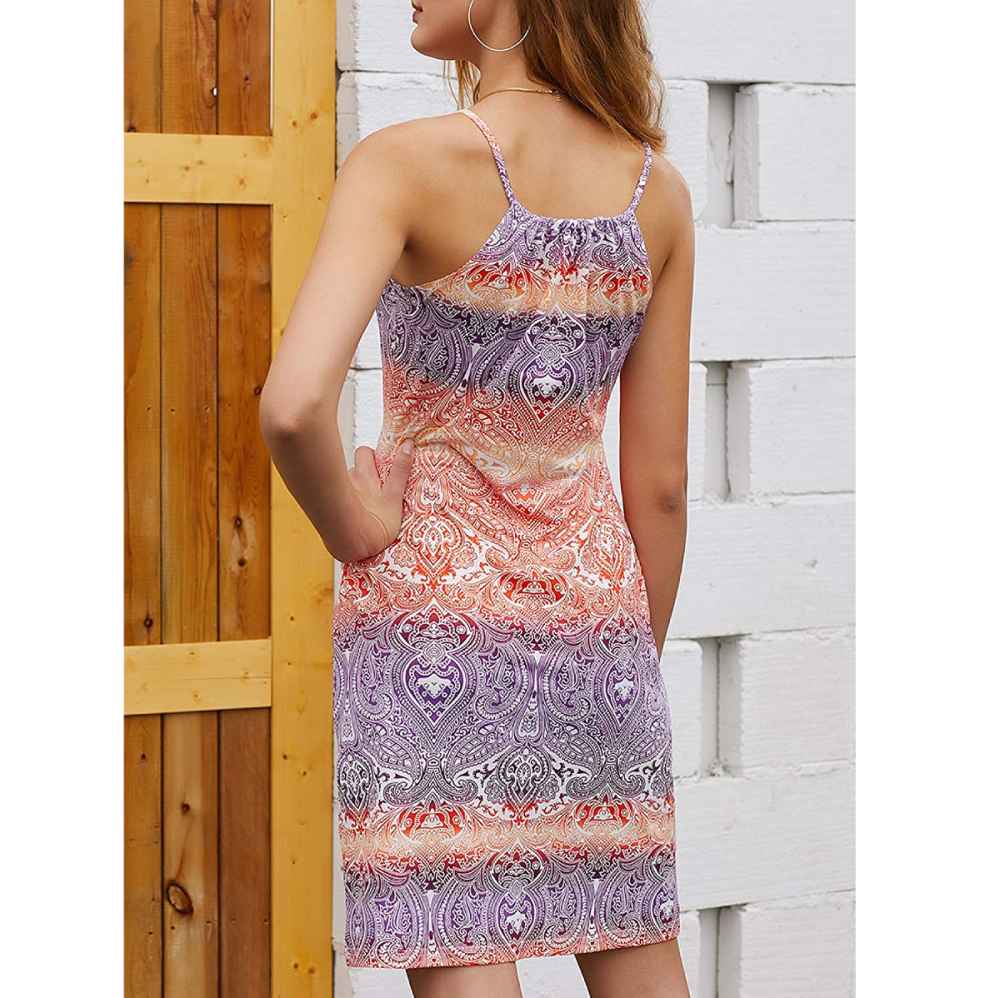 Happy Sailed Boho Print Sleeveless Sundress