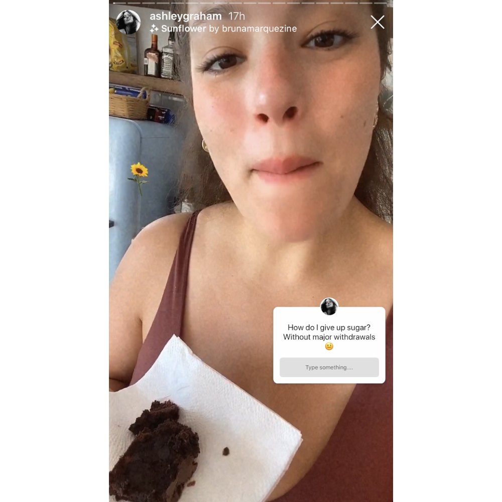 Ashley Graham Asks Social Media Followers for Help Giving Up Sugar After She Eats a Brownie for Breakfast