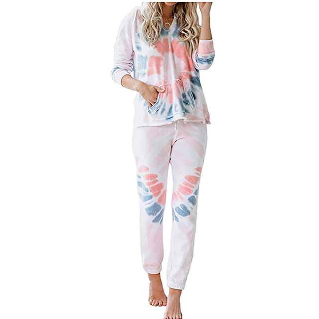 Conjunto de pijama estampado con efecto tie dye Azokoe para mujer