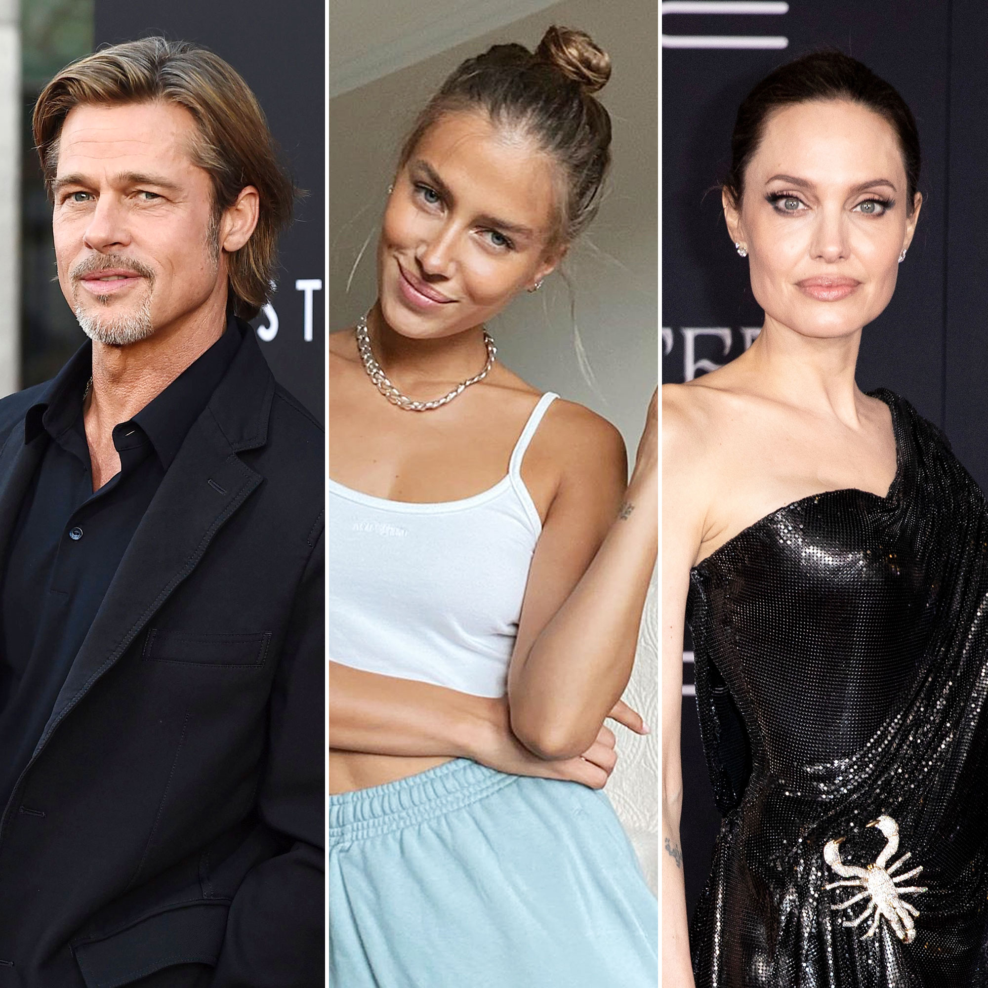 Brad Pitt, Nicole Poturalski and Angelina Jolie