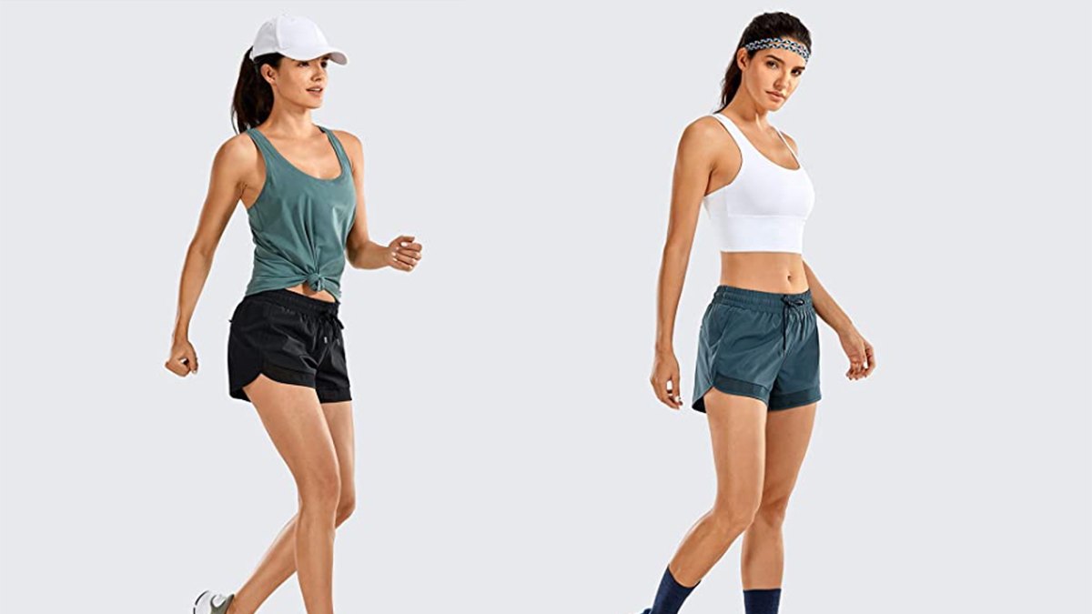 CRZ YOGA Women's Quick Dry Workout Running Shorts