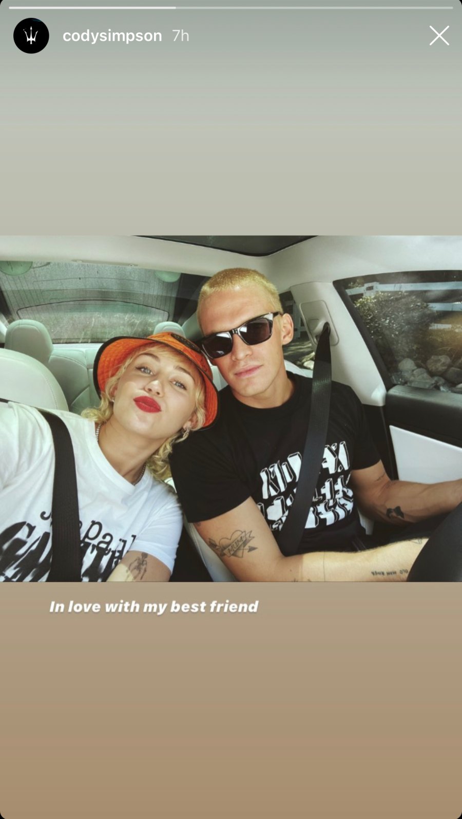 Cody Simpson Shares a Photo With 'Best Friend' Miley Cyrus