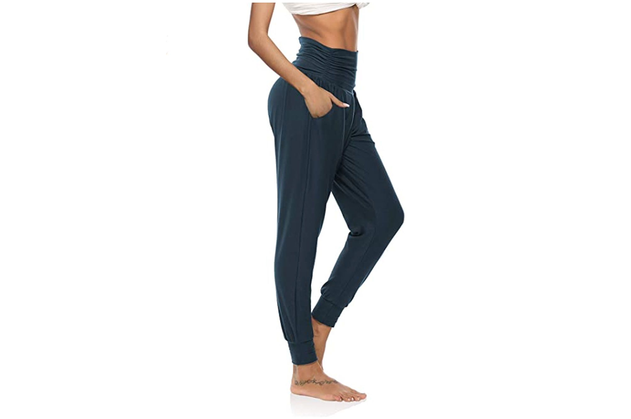 JIANGZHo Sweatpants for Women Casual Solid Elastic Joggers with Pockets Lounge Pants for Yoga Workout Running