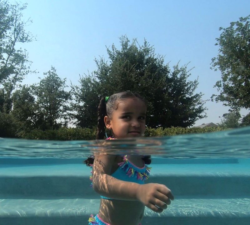 Dream Kardashian Celeb Kids Playing in Pools