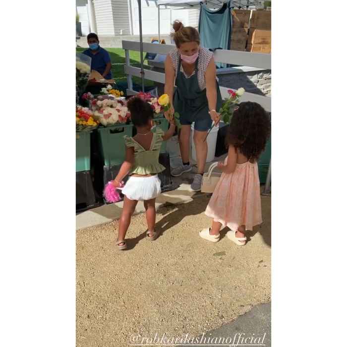 Khloe Kardashian Take Daughter True and Niece Dream to the Farmers Market to Buy Fruit, Flowers
