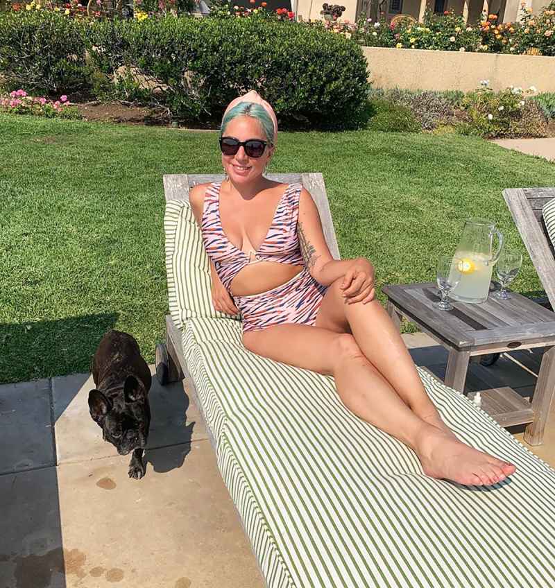 Lady Gaga Spends the Weekend in a Zebra Print One-Piece