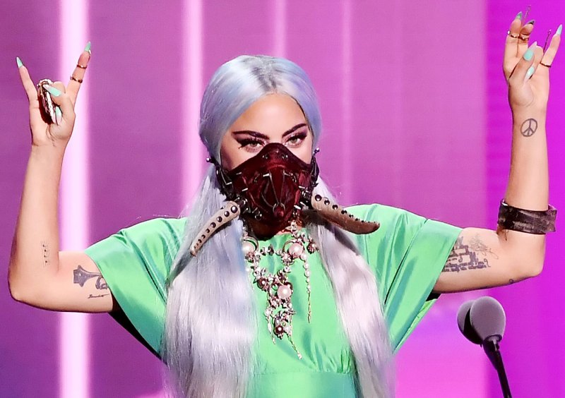 Lady Gaga VMAs 2020 Face Masks Horns