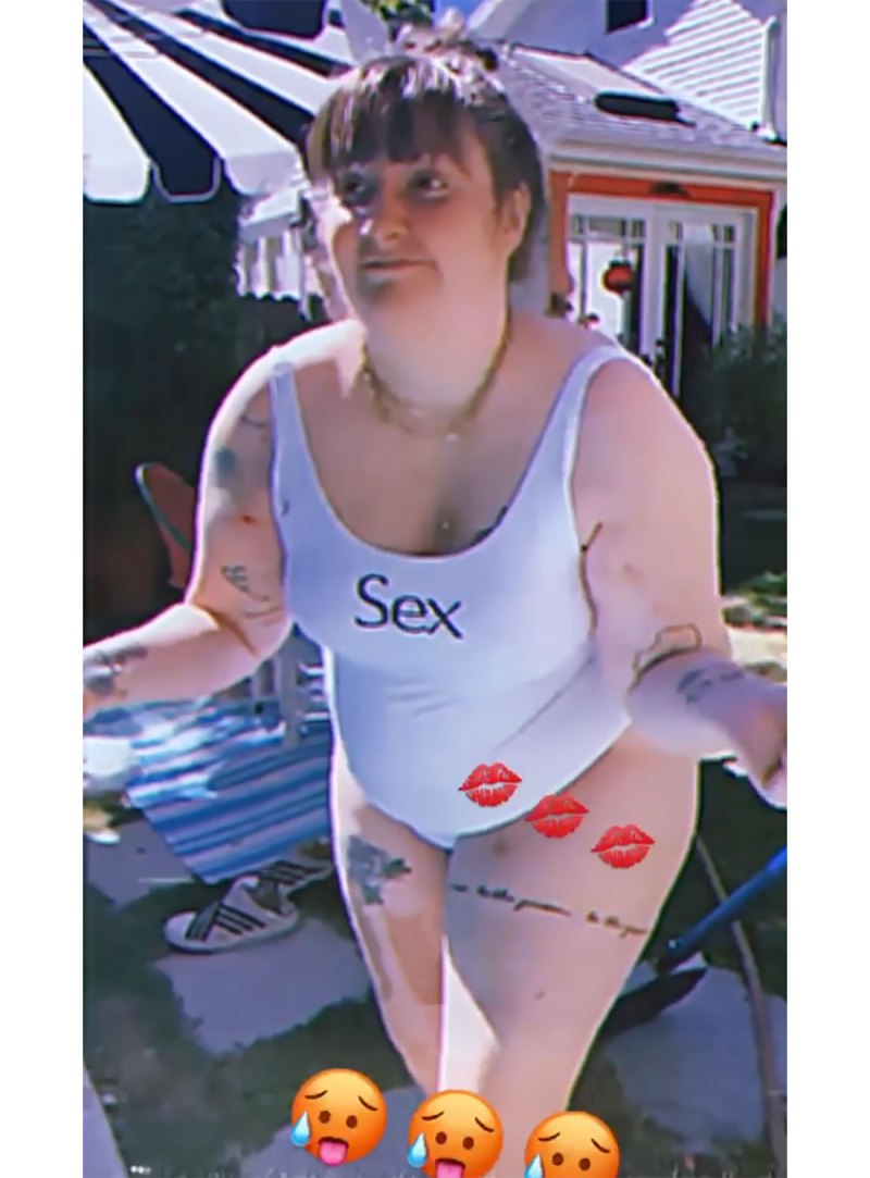 Lena Dunham Shows Off Tattoos in Sexy White One-Piece