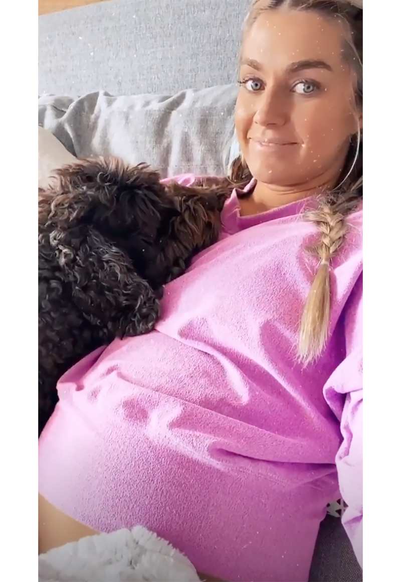 Canine Cuddles! See Pregnant Lindsay Arnold’s Baby Bump Pics