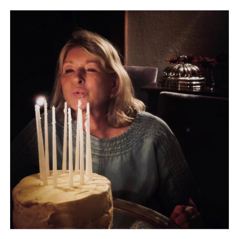 Martha Stewart Celebrates Her 79th Birthday Birthday Cake Blowing Out Candles