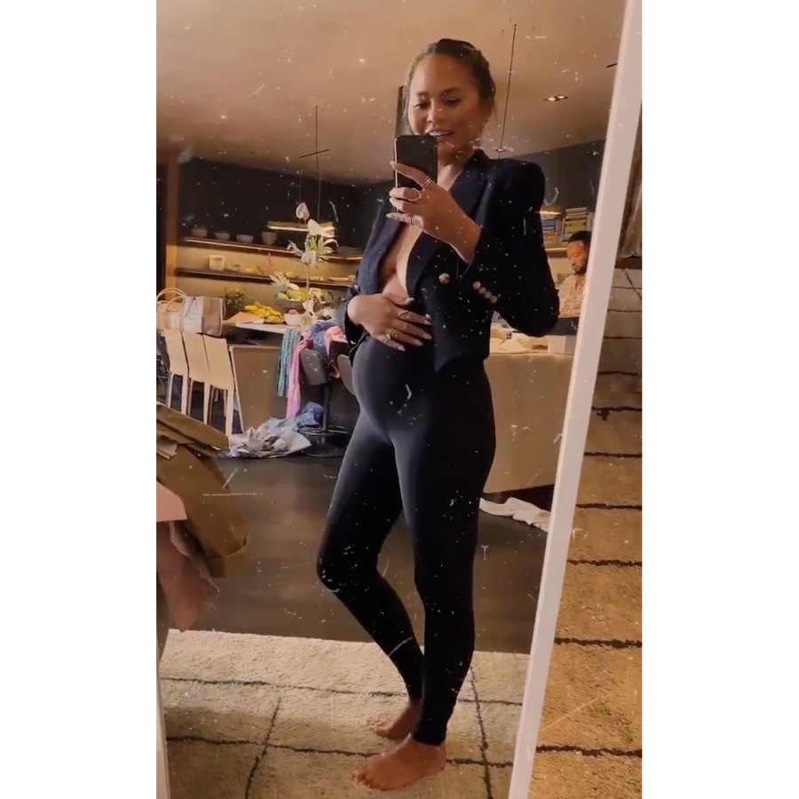 Pregnant Chrissy Teigen Shows Baby Bump Ahead of 3rd Child: Video