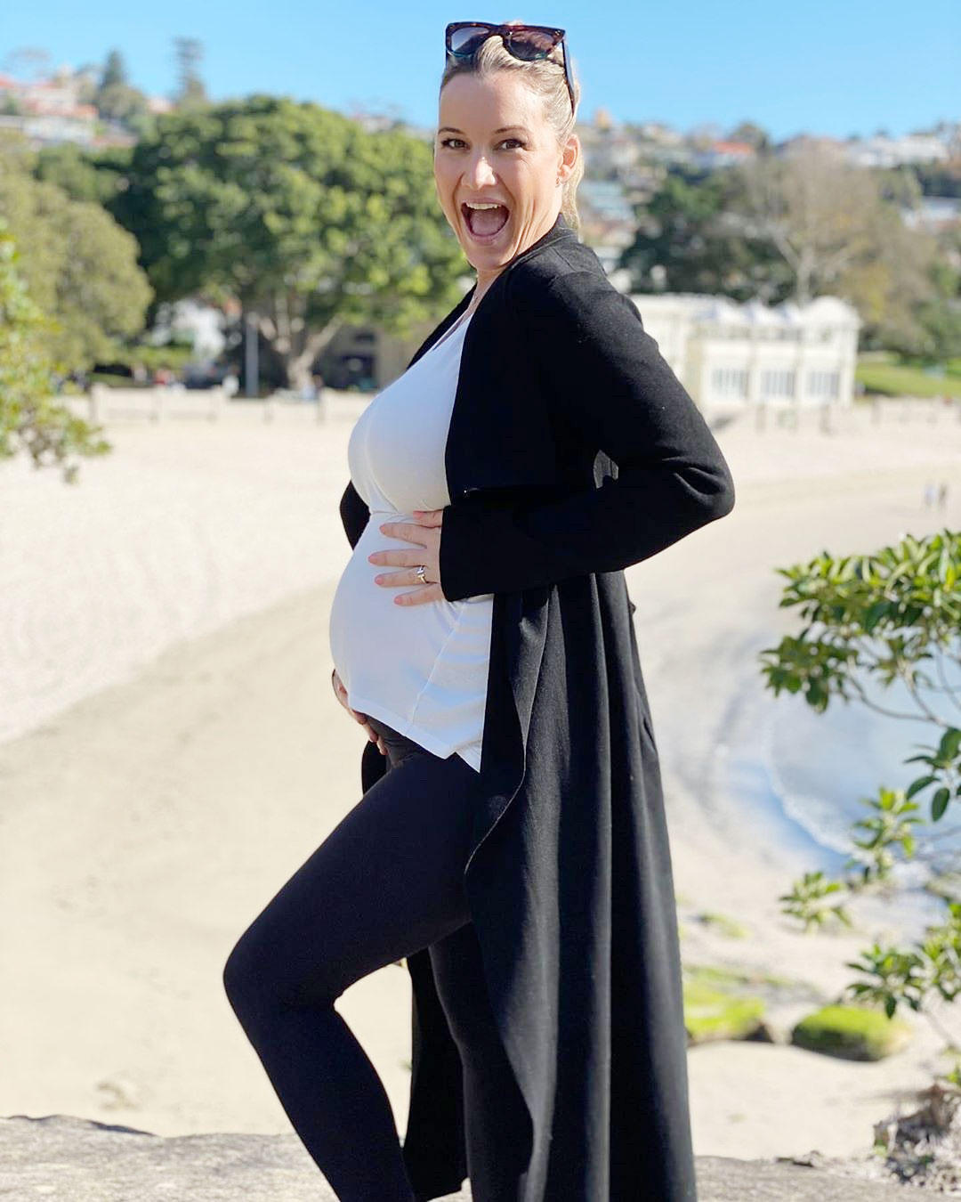 Pregnant Hannah Ferrier. 